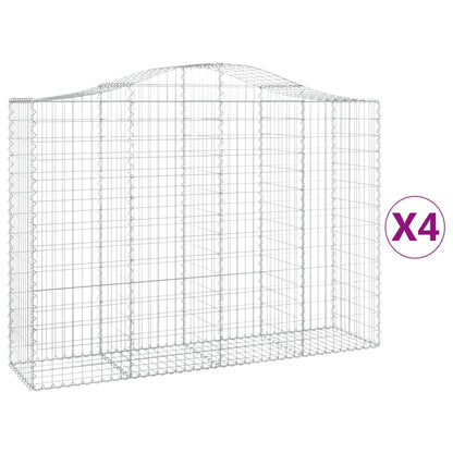 Cesti Gabbioni ad Arco 4 pz 200x50x140/160 cm Ferro Zincato - homemem39