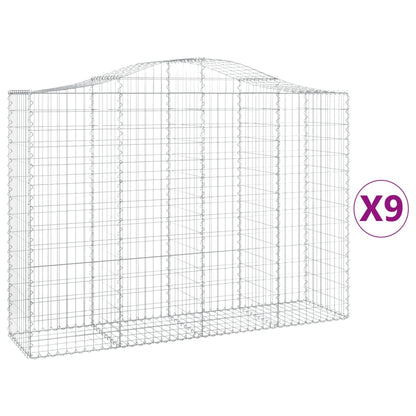 Cesti Gabbioni ad Arco 9 pz 200x50x140/160 cm Ferro Zincato - homemem39