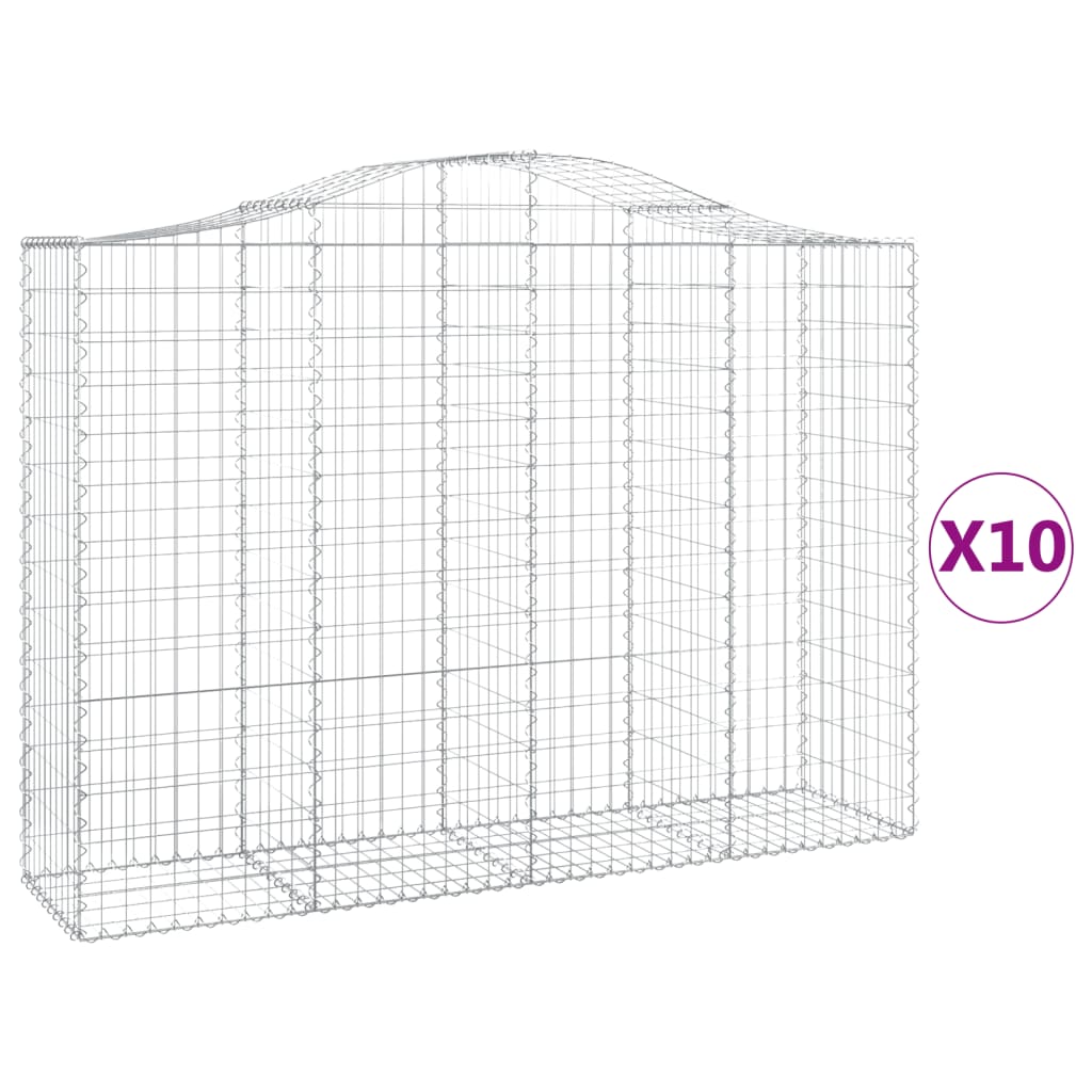 Cesti Gabbioni ad Arco 10 pz 200x50x140/160 cm Ferro Zincato - homemem39