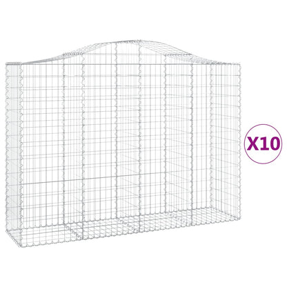 Cesti Gabbioni ad Arco 10 pz 200x50x140/160 cm Ferro Zincato - homemem39