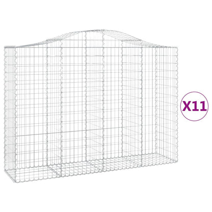 Cesti Gabbioni ad Arco 11 pz 200x50x140/160 cm Ferro Zincato - homemem39