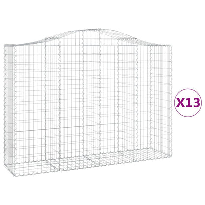 Cesti Gabbioni ad Arco 13 pz 200x50x140/160 cm Ferro Zincato - homemem39