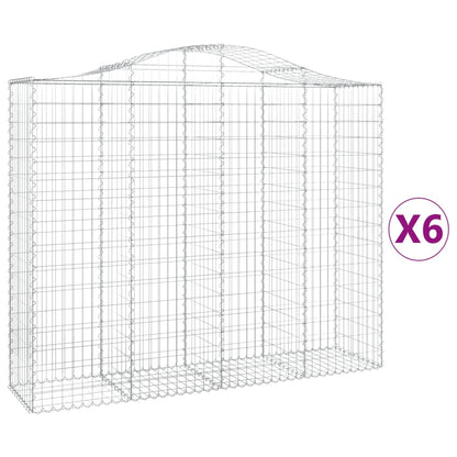 Cesti Gabbioni ad Arco 6 pz 200x50x160/180 cm Ferro Zincato - homemem39