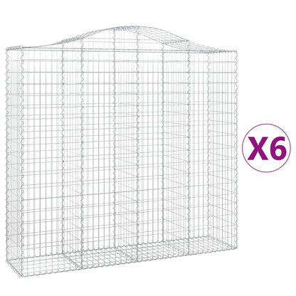 Cesti Gabbioni ad Arco 6 pz 200x50x180/200 cm Ferro Zincato - homemem39