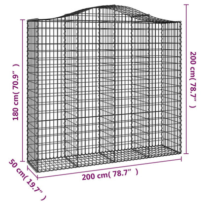 Cesti Gabbioni ad Arco 8 pz 200x50x180/200 cm Ferro Zincato - homemem39