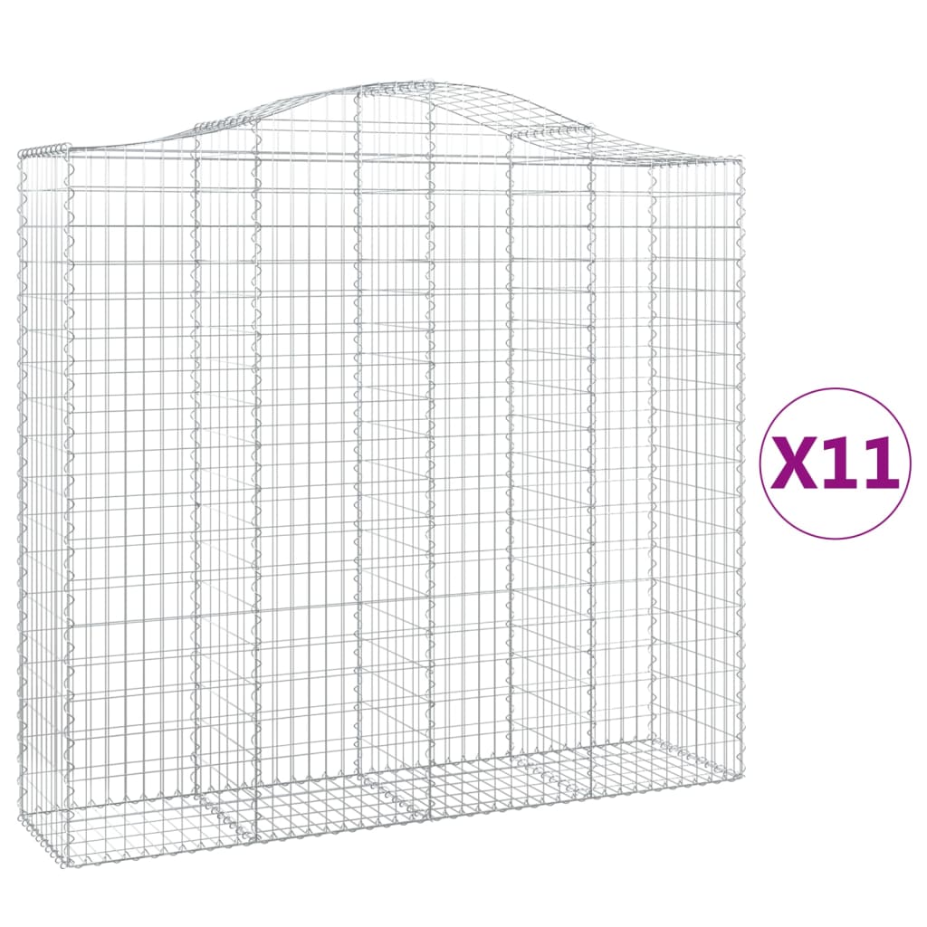 Cesti Gabbioni ad Arco 11 pz 200x50x180/200 cm Ferro Zincato - homemem39