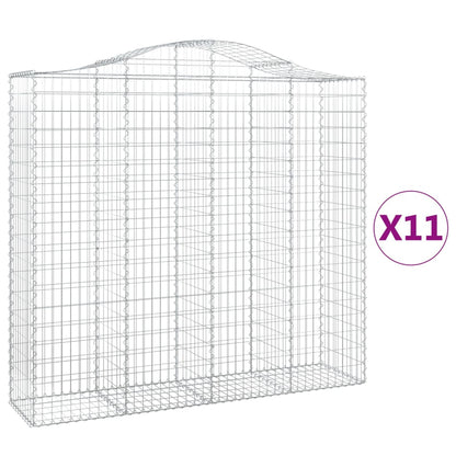Cesti Gabbioni ad Arco 11 pz 200x50x180/200 cm Ferro Zincato - homemem39