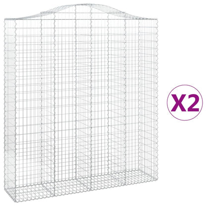 Cesti Gabbioni ad Arco 2 pz 200x50x220/240 cm Ferro Zincato - homemem39