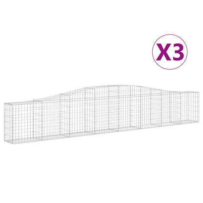 Cesti Gabbioni ad Arco 3 pz 400x30x60/80 cm Ferro Zincato - homemem39