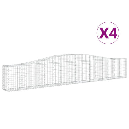 Cesti Gabbioni ad Arco 4 pz 400x30x60/80 cm Ferro Zincato - homemem39