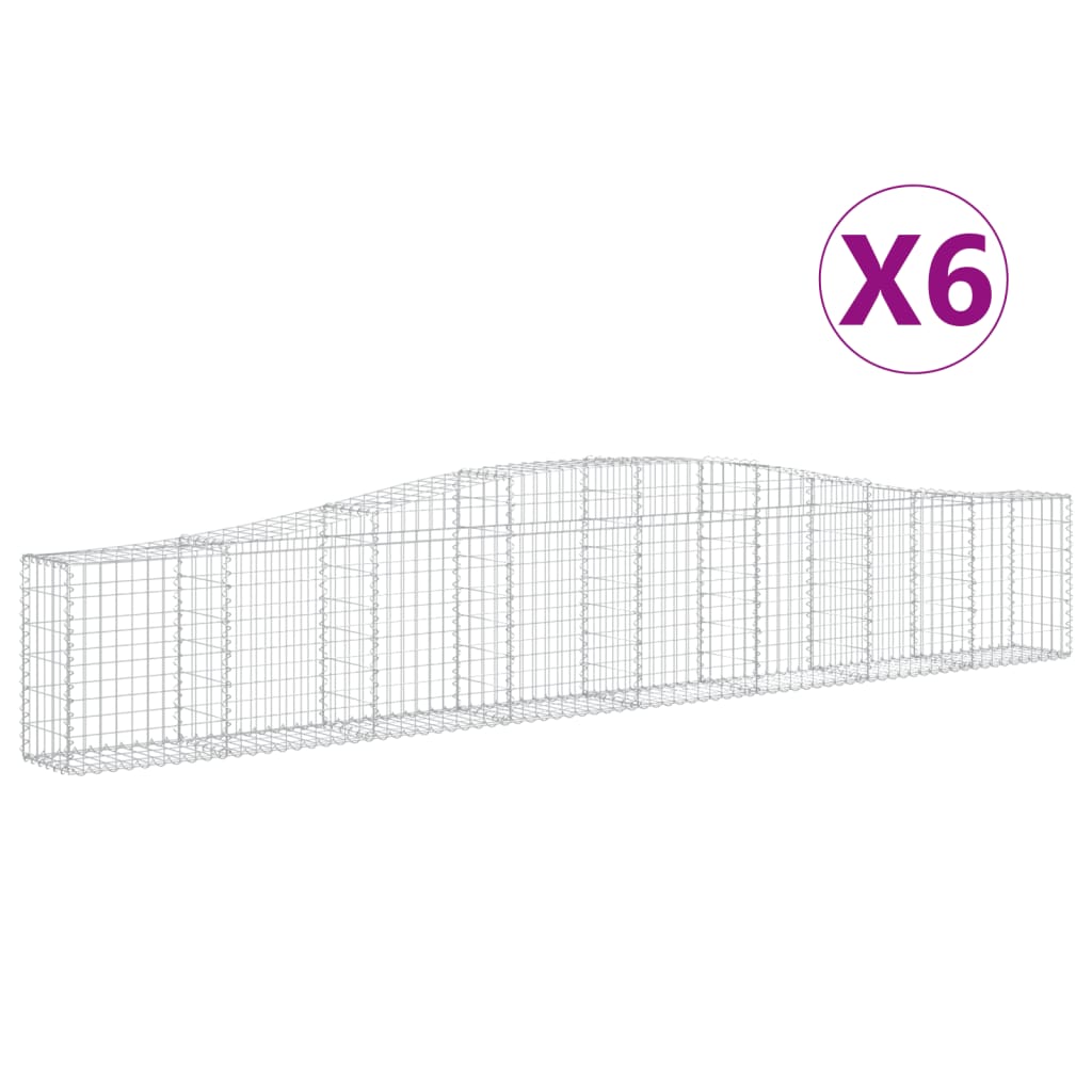 Cesti Gabbioni ad Arco 6 pz 400x30x60/80 cm Ferro Zincato - homemem39
