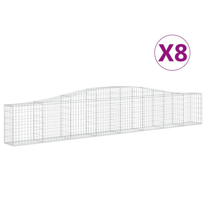Cesti Gabbioni ad Arco 8 pz 400x30x60/80 cm Ferro Zincato - homemem39