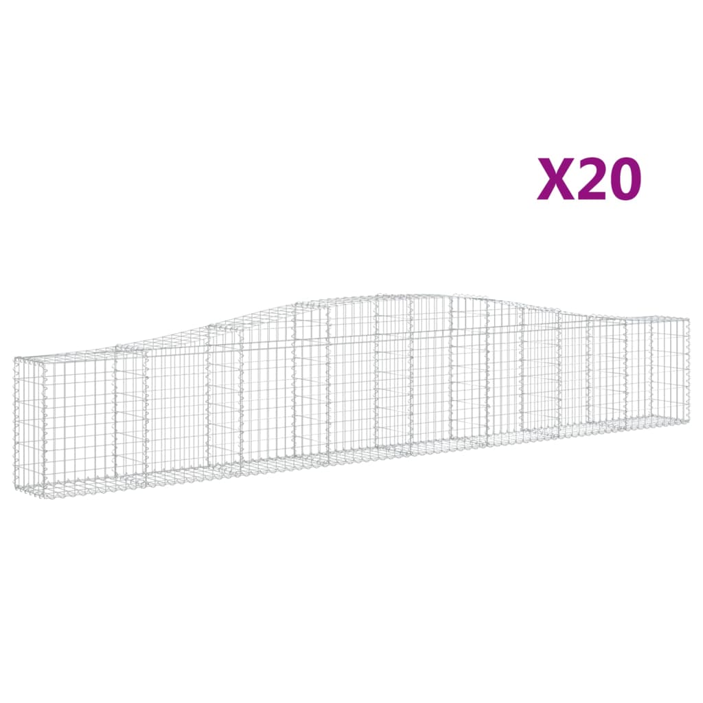 Cesti Gabbioni ad Arco 20 pz 400x30x60/80 cm Ferro Zincato - homemem39