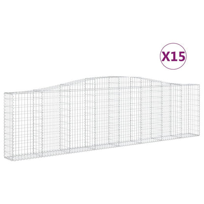Cesti Gabbioni ad Arco 15 pz 400x30x100/120 cm Ferro Zincato - homemem39
