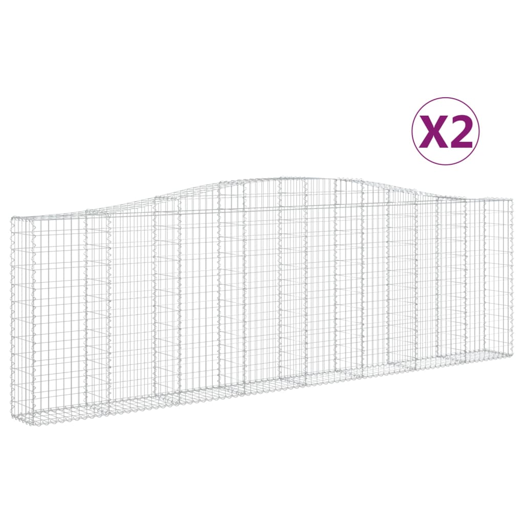 Cesti Gabbioni ad Arco 2 pz 400x30x120/140 cm Ferro Zincato - homemem39