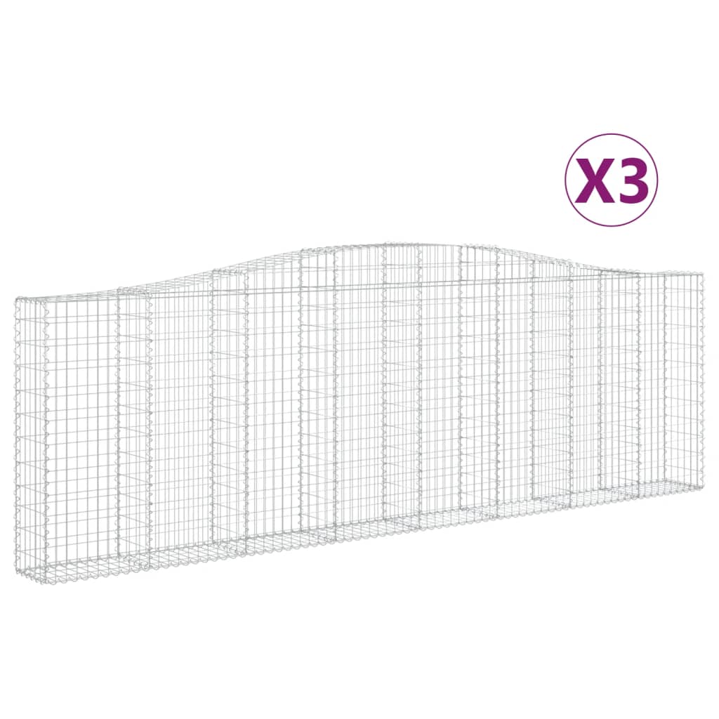 Cesti Gabbioni ad Arco 3 pz 400x30x120/140 cm Ferro Zincato - homemem39