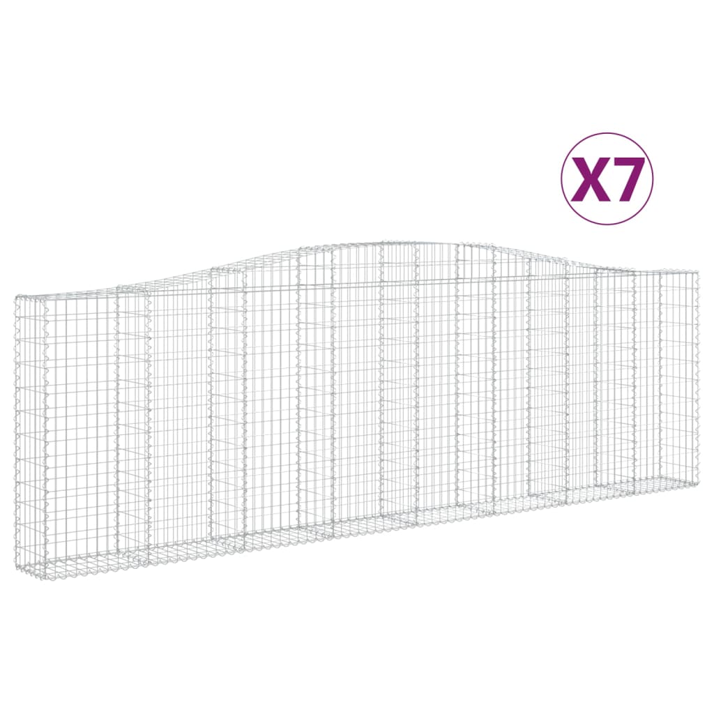 Cesti Gabbioni ad Arco 7 pz 400x30x120/140 cm Ferro Zincato - homemem39