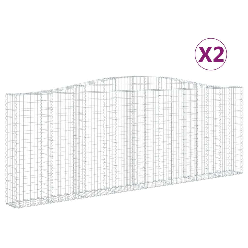 Cesti Gabbioni ad Arco 2 pz 400x30x140/160 cm Ferro Zincato - homemem39