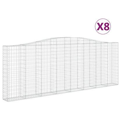 Cesti Gabbioni ad Arco 8 pz 400x30x140/160 cm Ferro Zincato - homemem39