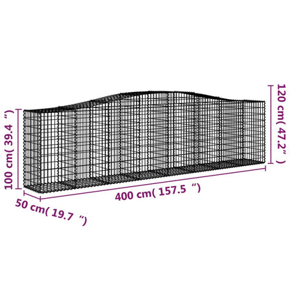 Cesti Gabbioni ad Arco 25 pz 400x50x100/120 cm Ferro Zincato - homemem39