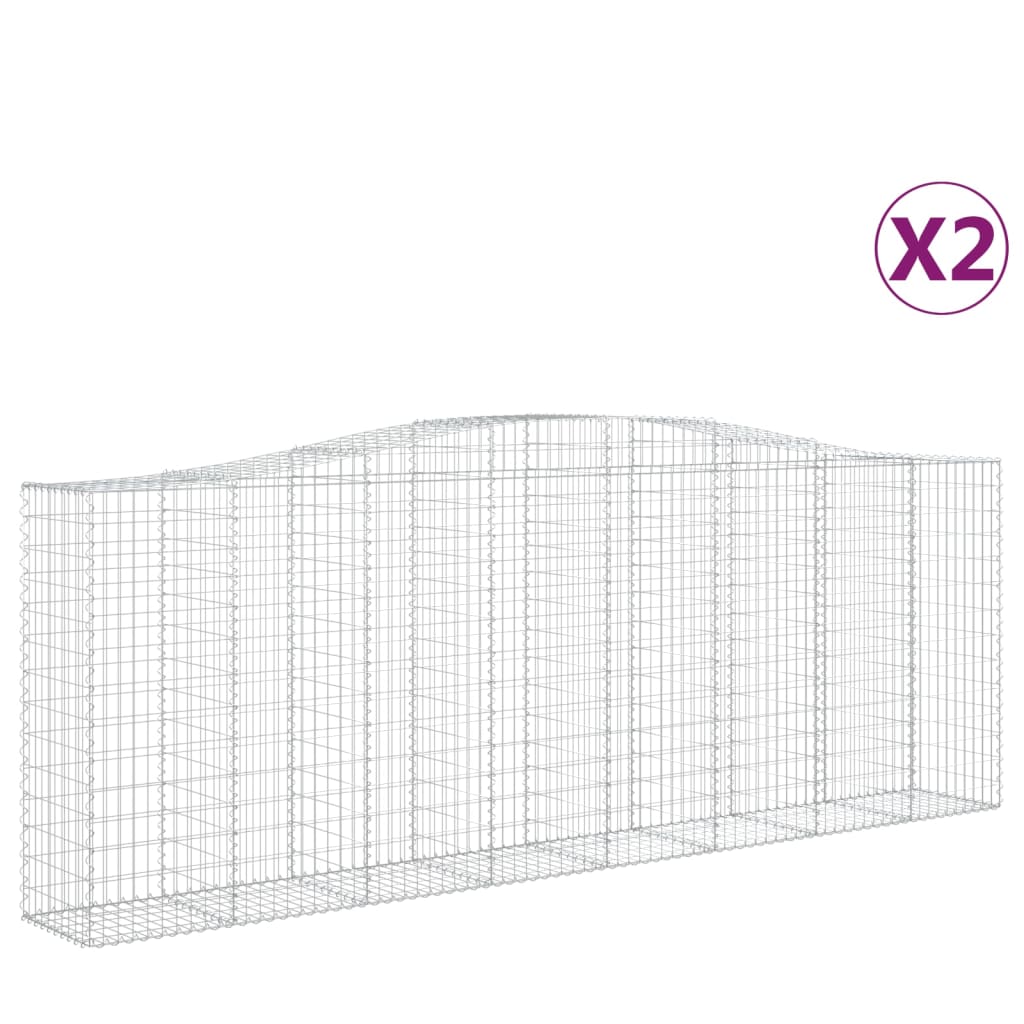 Cesti Gabbioni ad Arco 2 pz 400x50x140/160 cm Ferro Zincato - homemem39