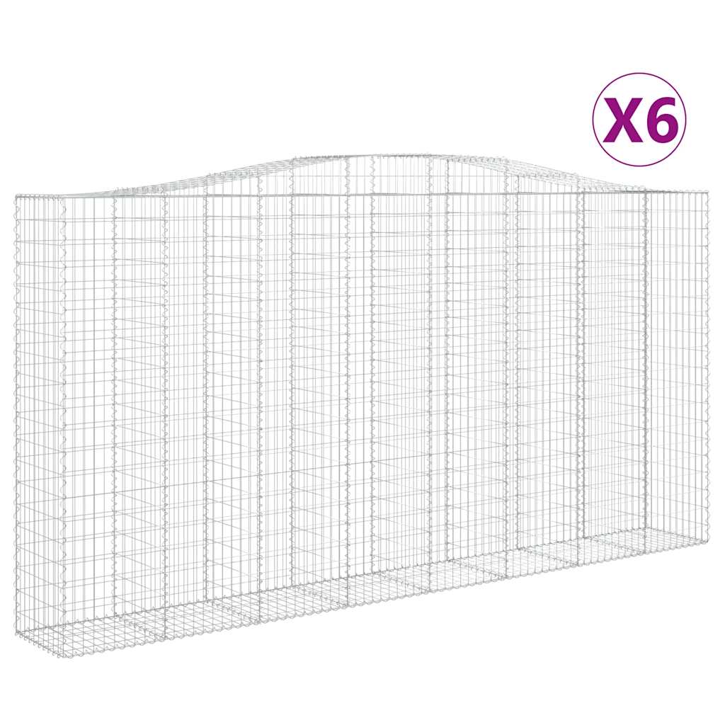 Cesti Gabbioni ad Arco 6 pz 400x50x200/220 cm Ferro Zincato | homemem39