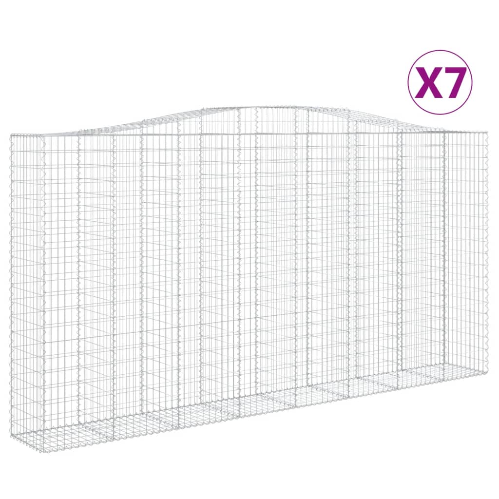 Cesti Gabbioni ad Arco 7 pz 400x50x200/220 cm Ferro Zincato | homemem39
