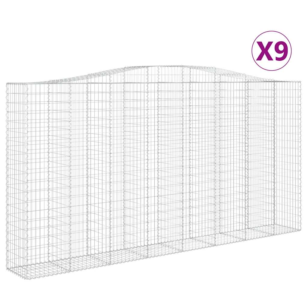 Cesti Gabbioni ad Arco 9 pz 400x50x200/220 cm Ferro Zincato | homemem39
