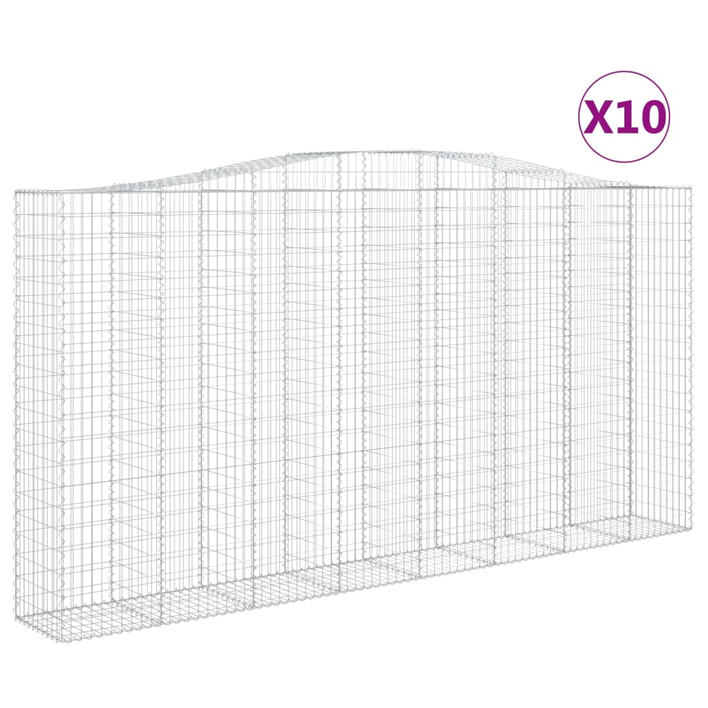 Cesti Gabbioni ad Arco 10 pz 400x50x200/220 cm Ferro Zincato | homemem39