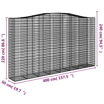 Cesti Gabbioni ad Arco 2 pz 400x50x220/240 cm Ferro Zincato - homemem39