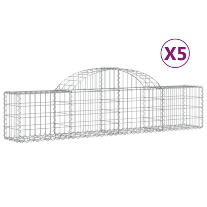 Cesti Gabbioni ad Arco 5 pz 200x30x40/60 cm Ferro Zincato | homemem39