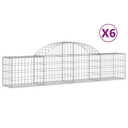 Cesti Gabbioni ad Arco 6 pz 200x30x40/60 cm Ferro Zincato | homemem39