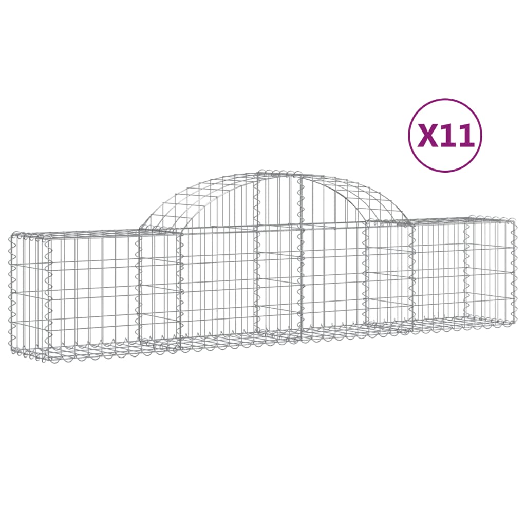 Cesti Gabbioni ad Arco 11 pz 200x30x40/60 cm Ferro Zincato | homemem39