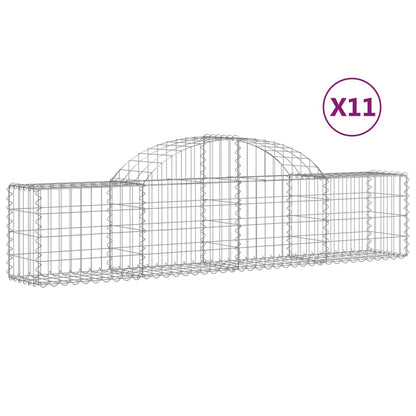 Cesti Gabbioni ad Arco 11 pz 200x30x40/60 cm Ferro Zincato | homemem39