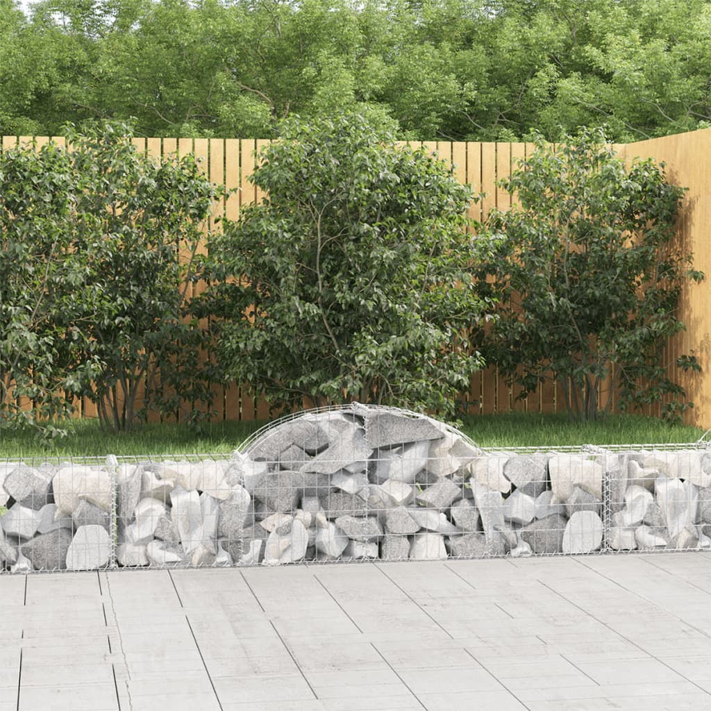 Cesti Gabbioni ad Arco 12 pz 200x30x40/60 cm Ferro Zincato | homemem39