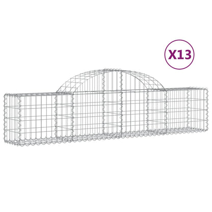 Cesti Gabbioni ad Arco 13 pz 200x30x40/60 cm Ferro Zincato | homemem39
