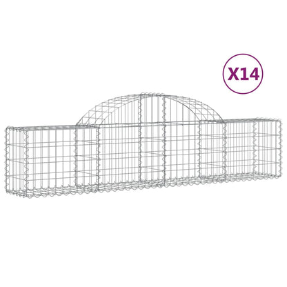 Cesti Gabbioni ad Arco 14 pz 200x30x40/60 cm Ferro Zincato | homemem39