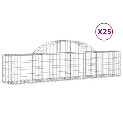 Cesti Gabbioni ad Arco 25 pz 200x30x40/60 cm Ferro Zincato | homemem39