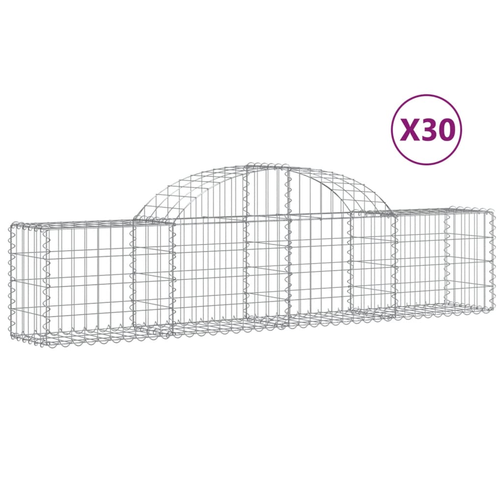 Cesti Gabbioni ad Arco 30 pz 200x30x40/60 cm Ferro Zincato | homemem39