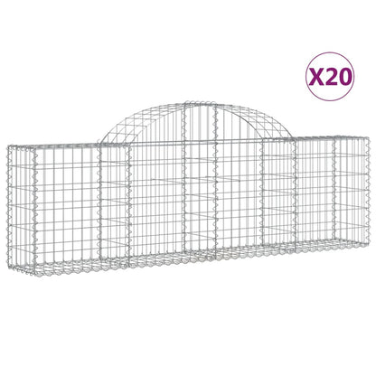 Cesti Gabbioni ad Arco 20 pz 200x30x60/80 cm Ferro Zincato | homemem39