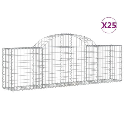 Cesti Gabbioni ad Arco 25 pz 200x30x60/80 cm Ferro Zincato | homemem39