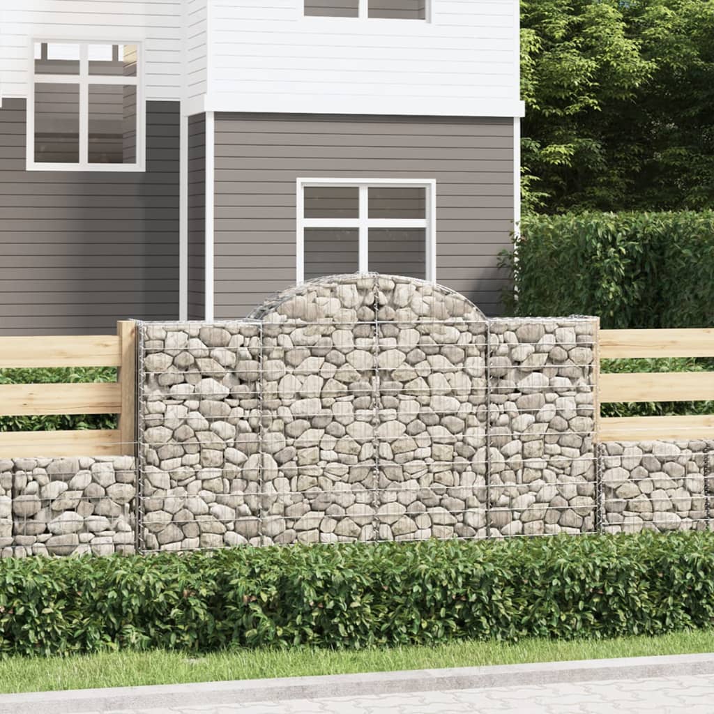 Cesti Gabbioni ad Arco 14 pz 200x30x120/140 cm Ferro Zincato | homemem39