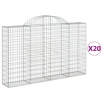Cesti Gabbioni ad Arco 20 pz 200x30x120/140 cm Ferro Zincato | homemem39