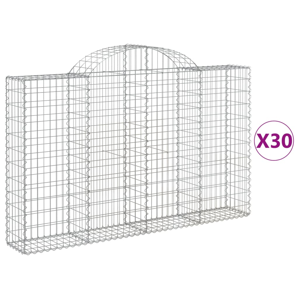 Cesti Gabbioni ad Arco 30 pz 200x30x120/140 cm Ferro Zincato | homemem39