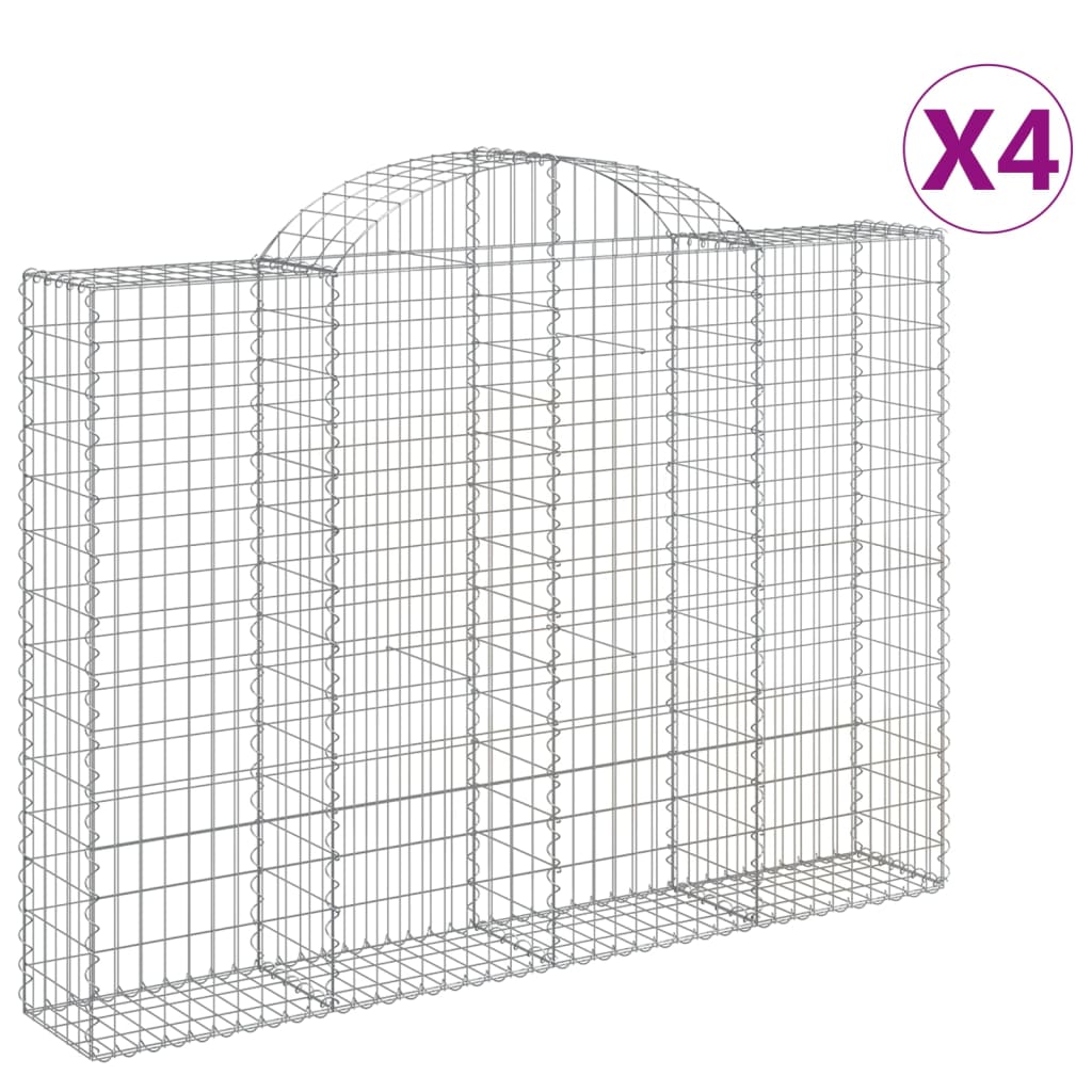 Cesti Gabbioni ad Arco 4 pz 200x30x140/160 cm Ferro Zincato | homemem39