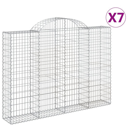 Cesti Gabbioni ad Arco 7 pz 200x30x140/160 cm Ferro Zincato | homemem39