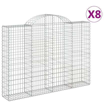 Cesti Gabbioni ad Arco 8 pz 200x30x140/160 cm Ferro Zincato | homemem39