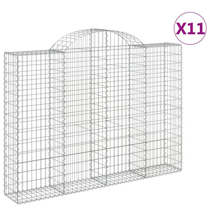 Cesti Gabbioni ad Arco 11 pz 200x30x140/160 cm Ferro Zincato | homemem39