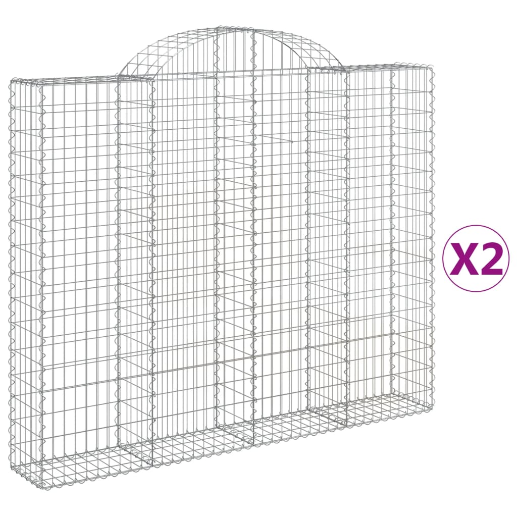 Cesti Gabbioni ad Arco 2 pz 200x30x160/180 cm Ferro Zincato | homemem39