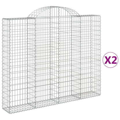 Cesti Gabbioni ad Arco 2 pz 200x30x160/180 cm Ferro Zincato | homemem39